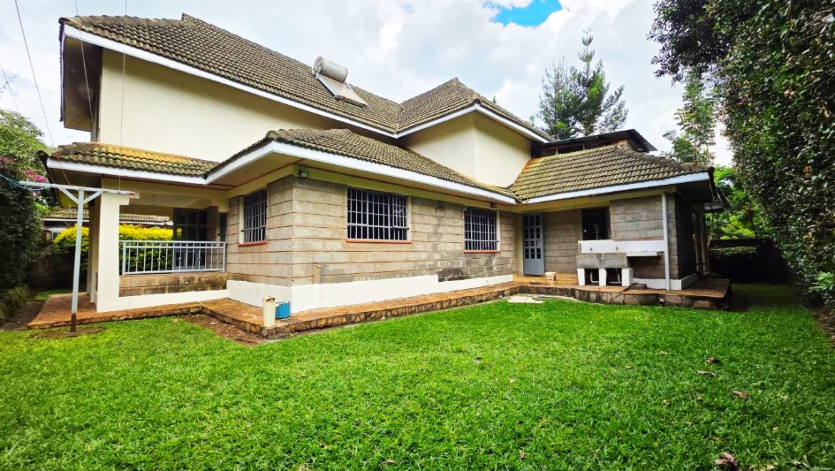 Spacious and elegant 4 Bedroom House with DSQ for Rent on Kiambu Road. Perfect for family living, this home offers comfort, privacy, and a serene environment with beautiful garden spaces.